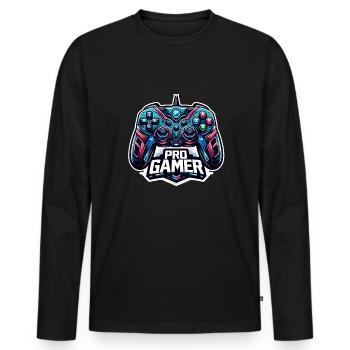 Pro Gamer - Controller Illustration - Men's Premium Organic Long Sleeve Shirt - black - Front - Nico (187cm)
