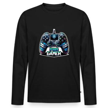 Pro Gamer - Controller Illustration - Men's Premium Organic Long Sleeve Shirt - black - Front - Nico (187cm)