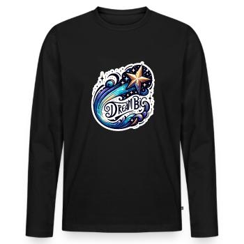 Dream Big - Sternschnuppe Illustration - Männer Premium Bio Langarmshirt - Schwarz - Vorne - Nico (187cm)