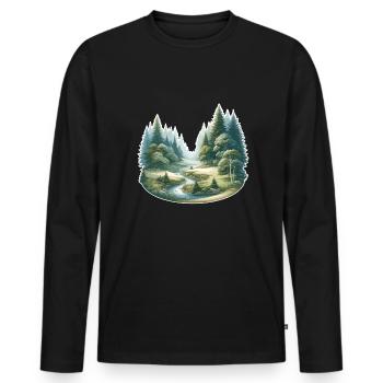 Landscape - Illustration - Men's Premium Organic Long Sleeve Shirt - black - Front - Nico (187cm)