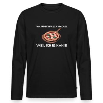 Pizza machen weil ich es kann - Pizzabäcker - Männer Premium Bio Langarmshirt - Schwarz - Vorne - Nico (187cm)