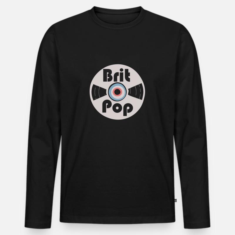 britpop - Männer Premium Bio Langarmshirt - Schwarz