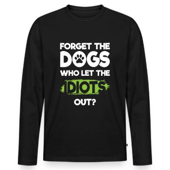 Idiot Work Evil Provocation - Men's Premium Organic Long Sleeve Shirt - black - Front - Nico (187cm)