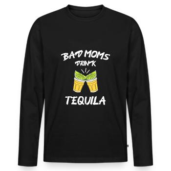 bad moms drink tequila - Männer Premium Bio Langarmshirt - Schwarz - Vorne - Nico (187cm)