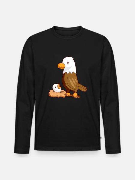 Eagle eagle baby nest bird - Men's Premium Organic Long Sleeve Shirt - black