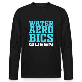 Wasser Aerobic Übung lustig Fitness Schwimmen Mens - Männer Premium Bio Langarmshirt - Schwarz - Vorne - Nico (187cm)