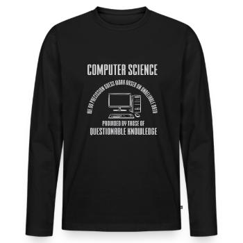 Lustiger Informatiker Spruch, Informatik - Männer Premium Bio Langarmshirt - Schwarz - Vorne - Nico (187cm)