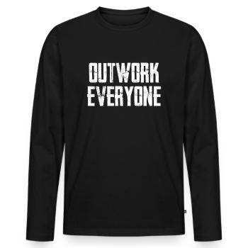 Outwork Everyone Motivation - Männer Premium Bio Langarmshirt - Schwarz - Vorne - Nico (187cm)
