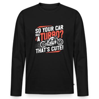 Bobber Motorrad Racing Motorradfahrer Spruch - Männer Premium Bio Langarmshirt - Schwarz - Vorne - Nico (187cm)