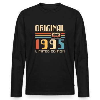 30th Birthday Original 1995 30 Years Old Gift - Men's Premium Organic Long Sleeve Shirt - black - Front - Nico (187cm)
