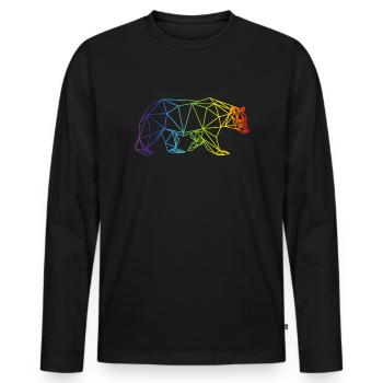 Bear Grizzly Gay Pride Cadeau LGBT Chasseur d'Ours Marron - T-shirt manches longues Premium bio Homme - noir - Devant - Nico (187cm)