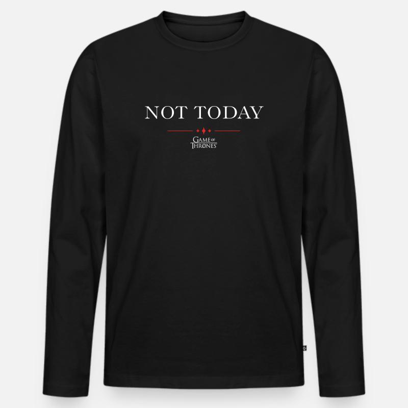 Game Of Thrones Not Today Spruch - Männer Premium Bio Langarmshirt - Schwarz