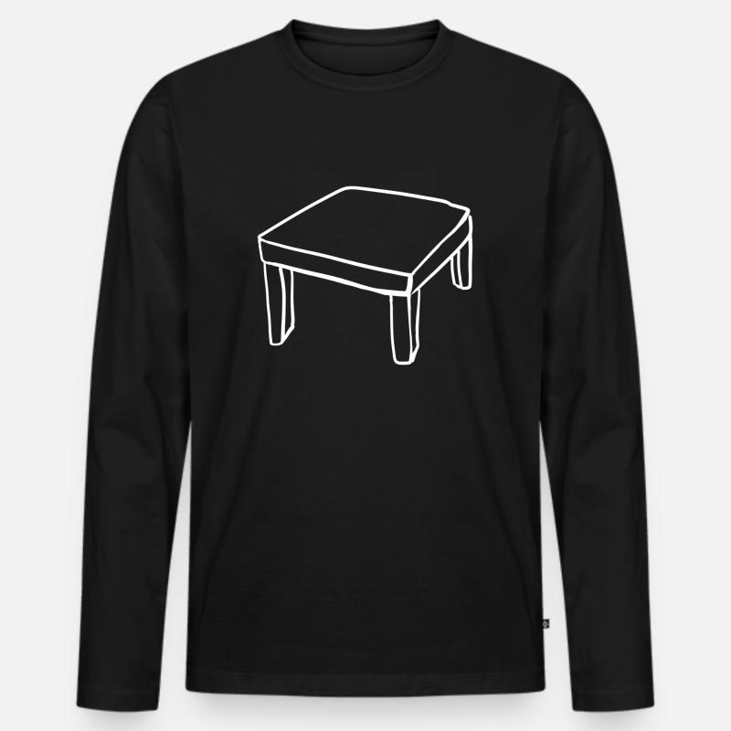 Tisch Möbel Cartoon symbol - Männer Premium Bio Langarmshirt - Schwarz