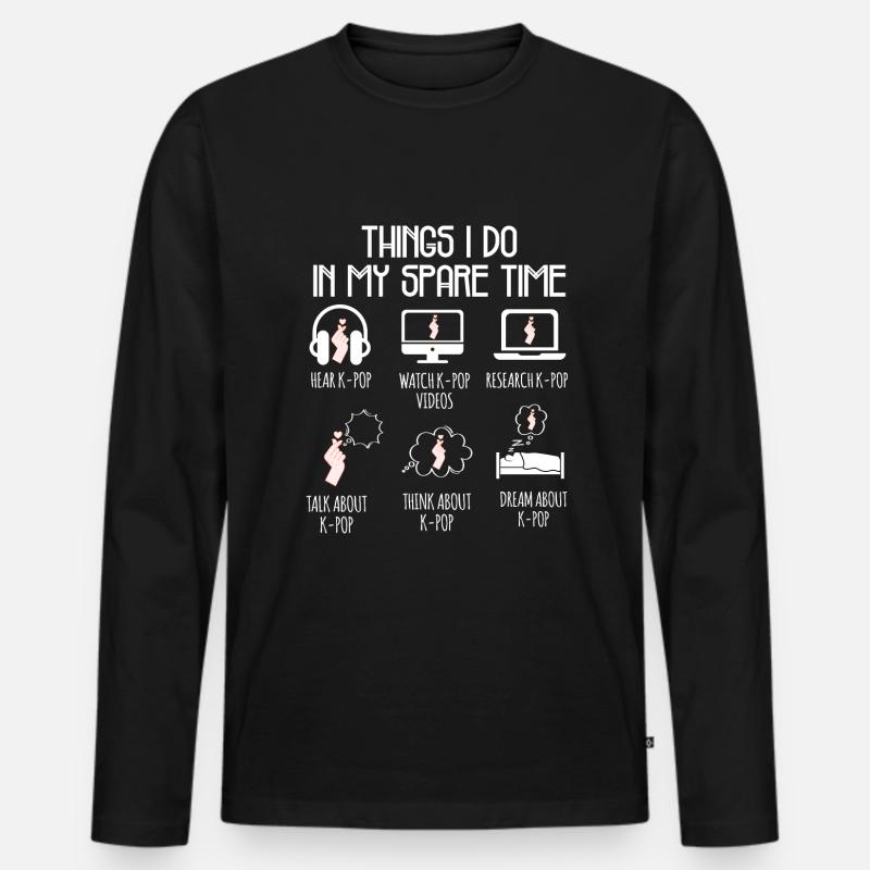 Kpop Time Libe Humor Geschenk - Männer Premium Bio Langarmshirt - Schwarz