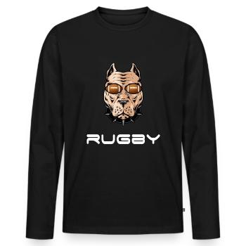 rugby rugby players rugby club rugby union - Men's Premium Organic Long Sleeve Shirt - black - Front - Nico (187cm)