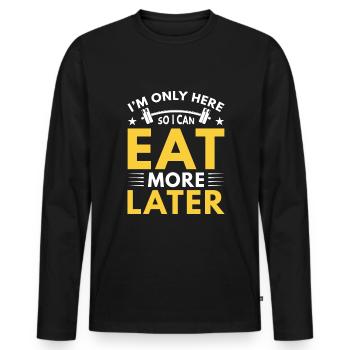 Fun Fitness Saying Workout Warmup Sport - Men's Premium Organic Long Sleeve Shirt - black - Front - Nico (187cm)