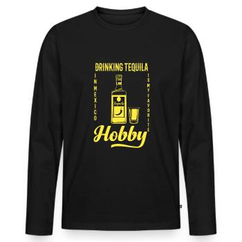 Drinking tequila in Mexico is my hobby - Tequila - Men's Premium Organic Long Sleeve Shirt - black - Front - Nico (187cm)