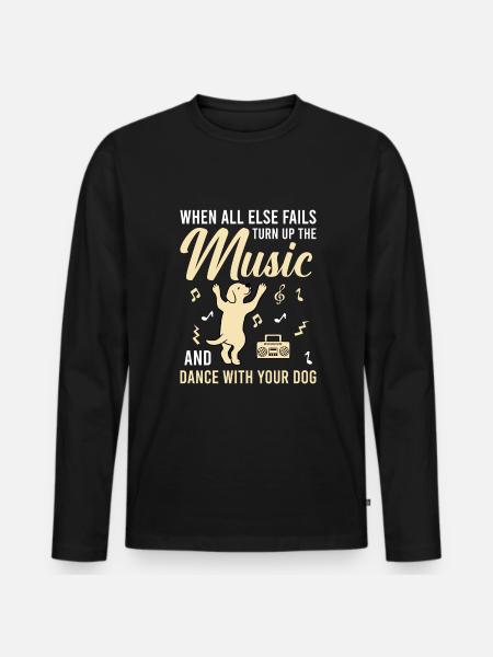 Dog lover dog four-legged dancing - Men's Premium Organic Long Sleeve Shirt - black