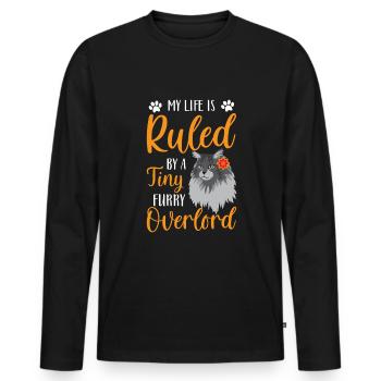 Katze Katzenliebhaber Kater Vierbeiner - Männer Premium Bio Langarmshirt - Schwarz - Vorne - Nico (187cm)
