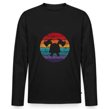 Équipement rétro de casque de pompier - T-shirt manches longues Premium bio Homme - noir - Devant - Nico (187cm)