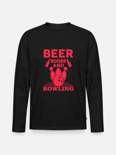 Beer breasts and bowling - Men's Premium Organic Long Sleeve Shirt - black