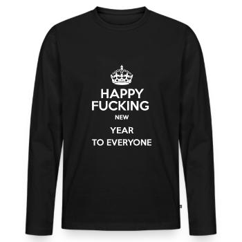 Frohes Neues Jahr An Alle - Neujahr - Männer Premium Bio Langarmshirt - Schwarz - Vorne - Nico (187cm)