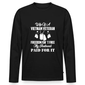 Wife of a Vietnam Veteran - American Veteran - Men's Premium Organic Long Sleeve Shirt - black - Front - Nico (187cm)