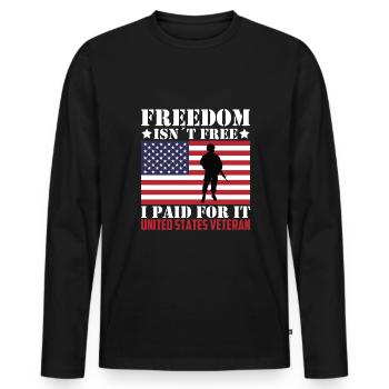 La liberté n’est pas gratuite J’ai payé pour ça - T-shirt manches longues Premium bio Homme - noir - Devant - Nico (187cm)
