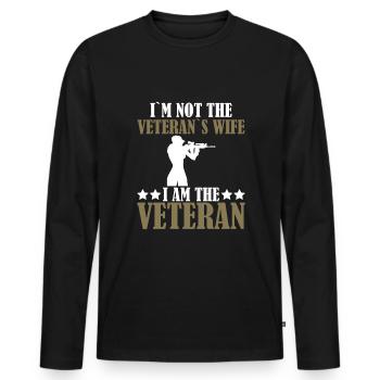 Veteran Woman US Army Girl - Men's Premium Organic Long Sleeve Shirt - black - Front - Nico (187cm)