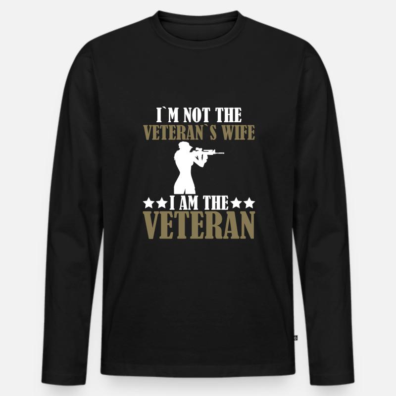 Veteran Frau US Army Mädchen - Männer Premium Bio Langarmshirt - Schwarz
