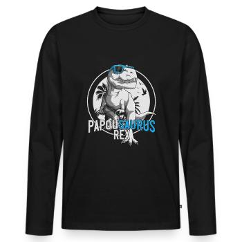 Gift Best Papuan Dinosaur Father's Day - Men's Premium Organic Long Sleeve Shirt - black - Front - Nico (187cm)