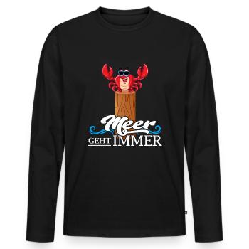 meer geht immer sommer-vibes moin moin meerweh - Männer Premium Bio Langarmshirt - Schwarz - Vorne - Nico (187cm)