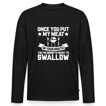As soon as you put My flesh in your mouth - Men's Premium Organic Long Sleeve Shirt - black - Front - Nico (187cm)