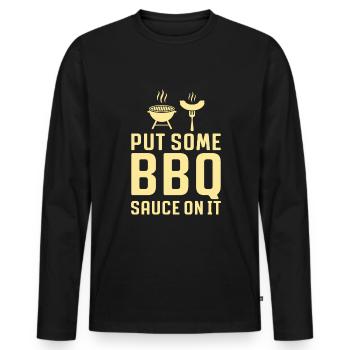 Lustiger Grill Spruch Für Die Barbecue Party - Männer Premium Bio Langarmshirt - Schwarz - Vorne - Nico (187cm)