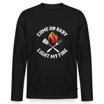 Come Already Baby - Fête BBQ amusante - T-shirt manches longues Premium bio Homme - noir - Devant - Nico (187cm)