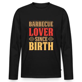 Grill lovers since birth – Grilling - Men's Premium Organic Long Sleeve Shirt - black - Front - Nico (187cm)