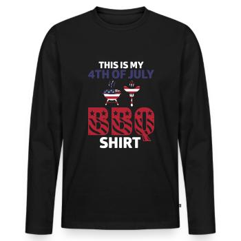 Das Ist Mein 4. Juli BBQ-Shirt - Männer Premium Bio Langarmshirt - Schwarz - Vorne - Nico (187cm)