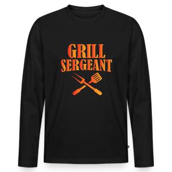 Grill Sergeant - Men's Premium Organic Long Sleeve Shirt - black - Front - Nico (187cm)