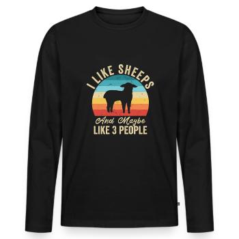 Ich liebe Les Moutons Humor Fermier Cadeau - Männer Premium Bio Langarmshirt - Schwarz - Vorne - Nico (187cm)