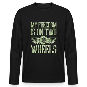 Meine Freiheit Ist Auf Zwei Rädern - Motorrad - Männer Premium Bio Langarmshirt - Schwarz - Vorne - Nico (187cm)