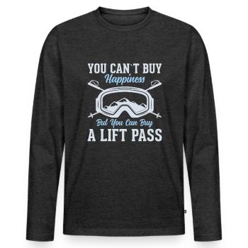 Vous ne pouvez pas acheter le bonheur mais vous pouvez acheter un forfait de ski - T-shirt manches longues Premium bio Homme - anthracite chiné - Devant - Nico (187cm)