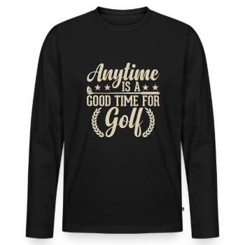 N’importe quel moment est bon pour jouer au golf - Golfeur - T-shirt manches longues Premium bio Homme - noir - Devant - Nico (187cm)