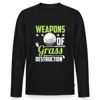 Lustiger Golf Spruch - Golfer - Männer Premium Bio Langarmshirt - Schwarz - Vorne - Nico (187cm)