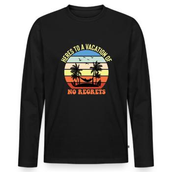 Hier Ist Ein Urlaub Ohne Bedauern - Strand - Männer Premium Bio Langarmshirt - Schwarz - Vorne - Nico (187cm)
