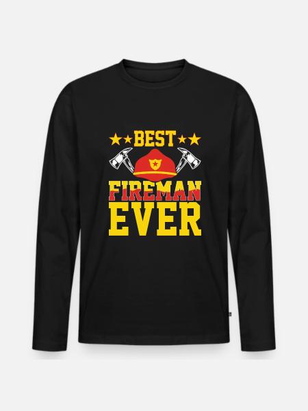 Best Firefighter Ever - Firefighter - Men's Premium Organic Long Sleeve Shirt - black