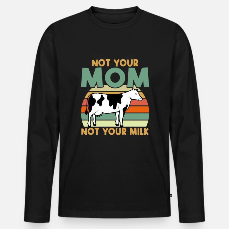 Nicht Deine Mutter Nicht Deine Milch - Vegan - Männer Premium Bio Langarmshirt - Schwarz