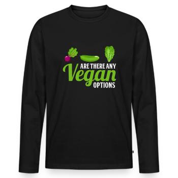 Are there vegan options - Vegan - Men's Premium Organic Long Sleeve Shirt - black - Front - Nico (187cm)