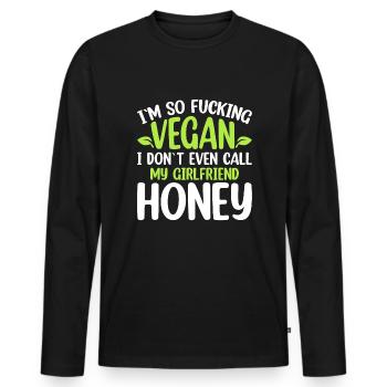 Je suis tellement végétalien - drôle végétalien - T-shirt manches longues Premium bio Homme - noir - Devant - Nico (187cm)