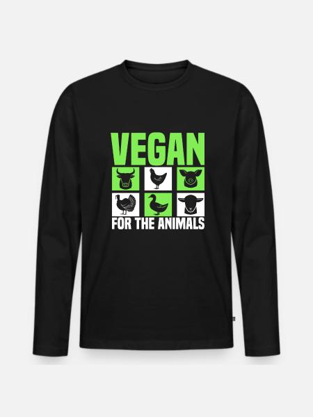 Vegans for animals - veganism - Men's Premium Organic Long Sleeve Shirt - black