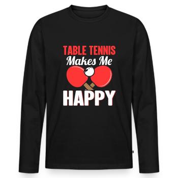 Le tennis de table me rend heureux - Ping Pong - T-shirt manches longues Premium bio Homme - noir - Devant - Nico (187cm)